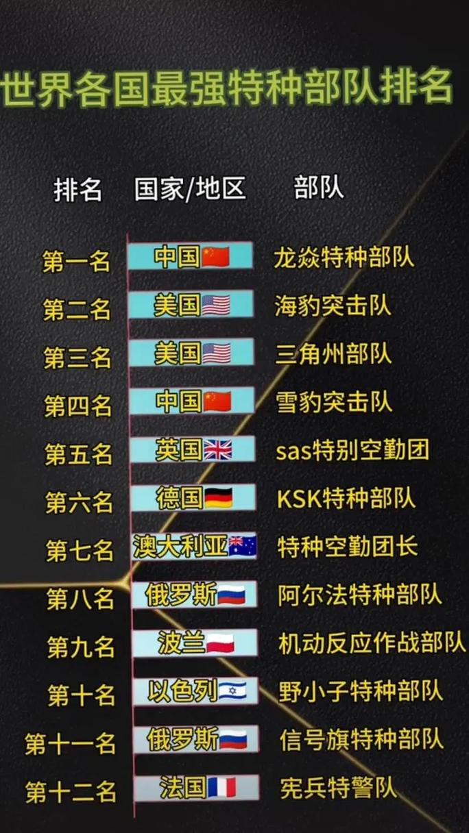 中国特种部队排名全球，实力、影响力与前瞻，中国特种部队全球排名，实力、影响力及未来展望