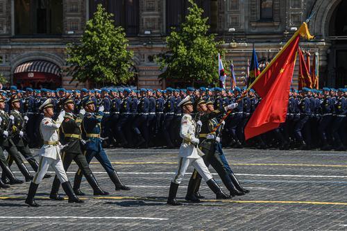 俄罗斯国庆庆典，中国仪仗队的荣耀参与，俄罗斯国庆庆典，中国仪仗队荣耀亮相