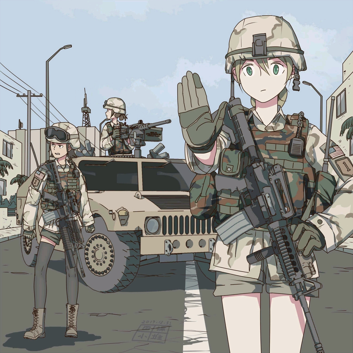 少女军事漫画，热血与柔美的碰撞，少女军事热血漫画，柔美与热血的碰撞