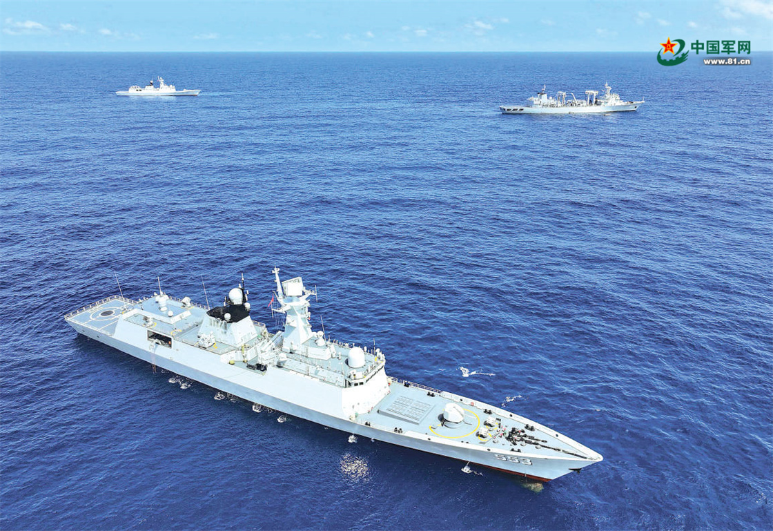 中国海军舰队出海，展现新时代的海洋强国风采，中国海军舰队出海，展现海洋强国力量与风采
