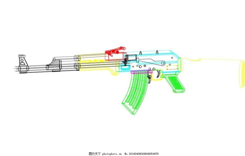 AK47模型平面设计尺寸图纸详解，AK47模型平面设计尺寸图纸全面解析