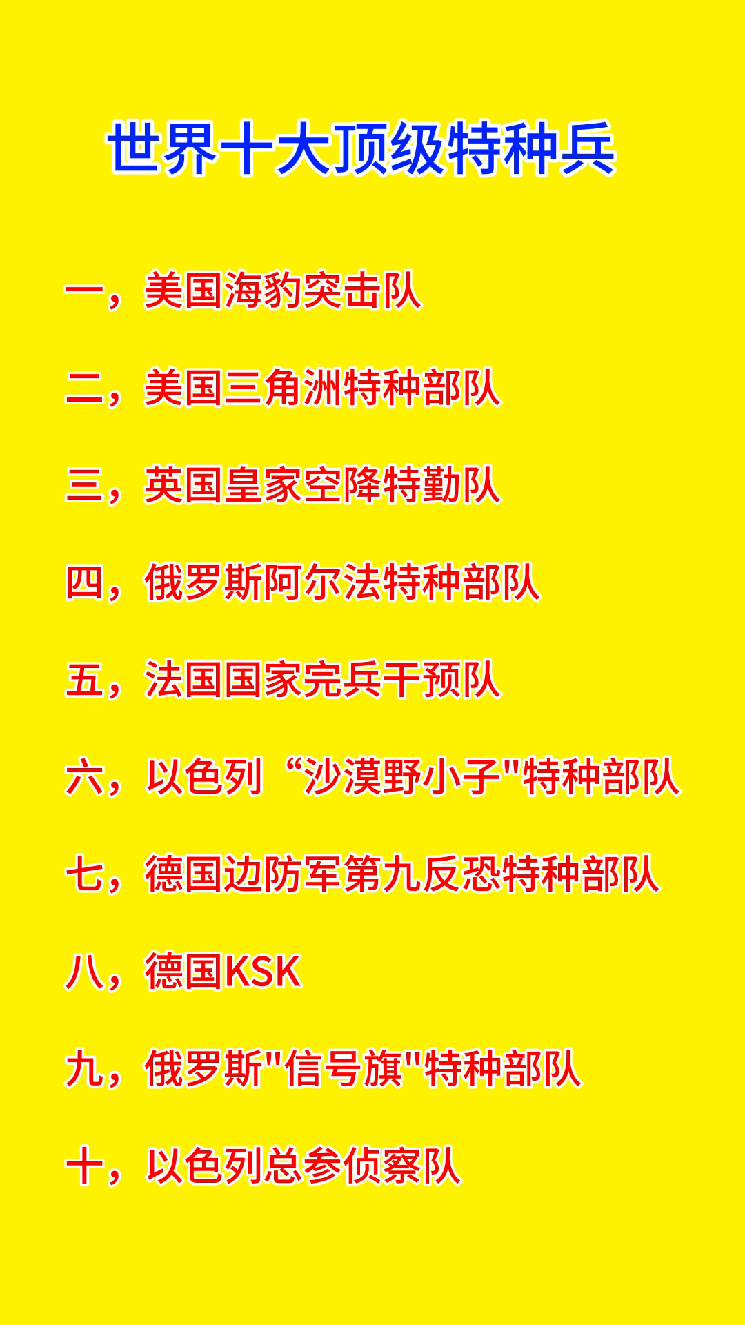 世界十大特种兵排行，世界十大特种兵排行揭秘