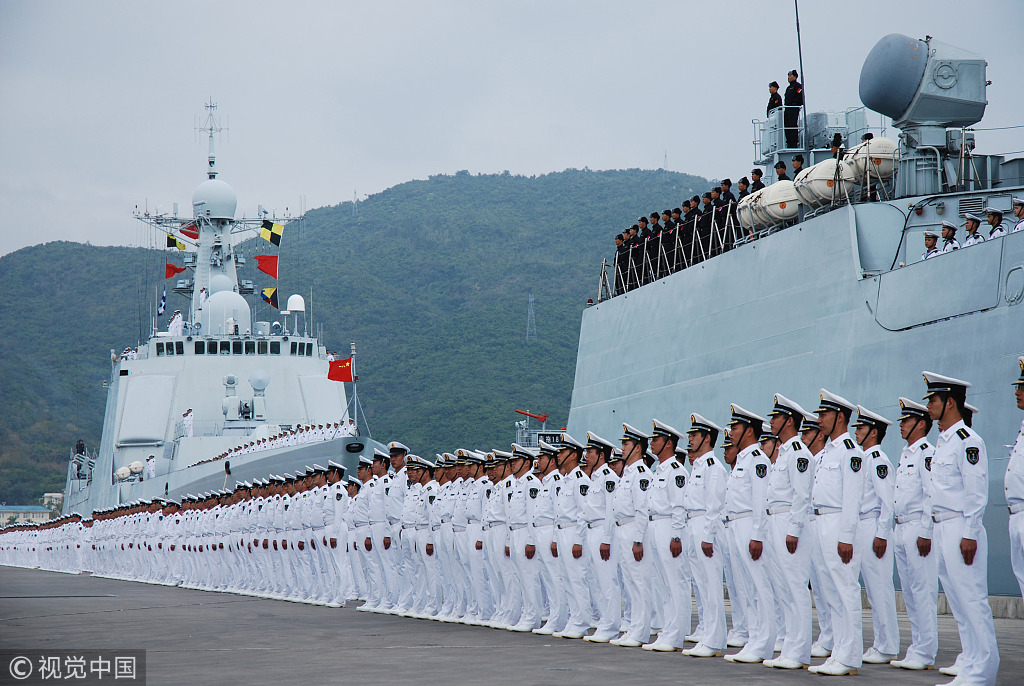 中国海军70周年，美国视角下的观察与对比，中国海军70周年庆典，美国视角下的观察与对比分析